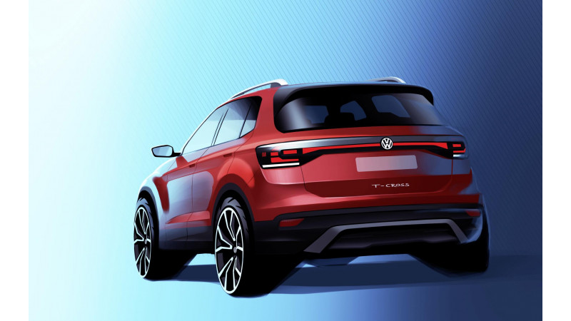   Volkswagen T-Cross in India teased a sketch of design 